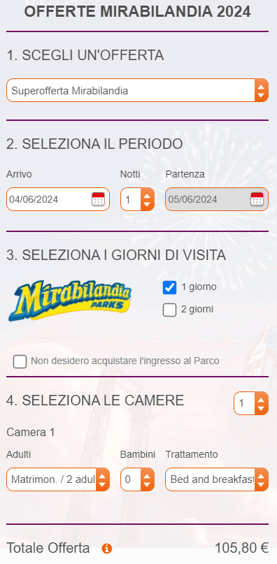Mirabilandia Hotel Low Cost